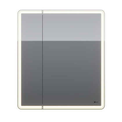 Шкаф зеркальный Lemark ELEMENT 70х80см 2-х дверный, с подсветкой, с розеткой, цвет корпуса: Белый глянец