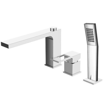 ROMANO Смеситель на борт ванны с ручным выдвижным душем, хром ROM-BVD-CRM