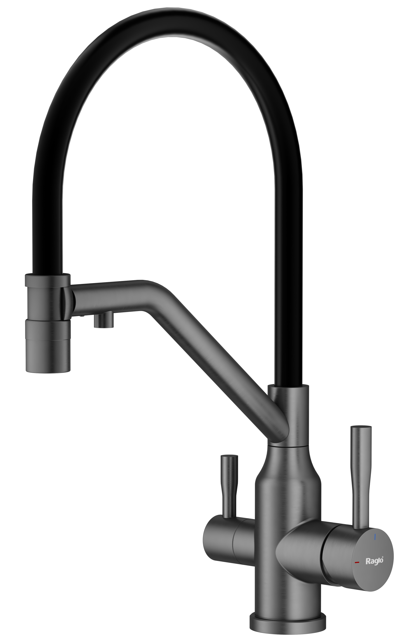 Смеситель Raglo для кухни со съемным гибким изливом, с магнитным фиксатором излива, с подключением фильтра питьевой воды R81.62.09