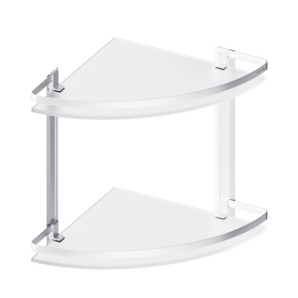 Полка двухуровневая угловая  Sense L стеклянная, 27,5х34х24 см, алюминий, A7456200