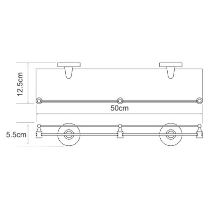 Rhein K-6244 Полка стеклянная с бортиком