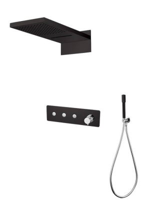 Встроенная душевая система FUSION, трехпозиционная BLACK CHROME Встроенная душевая система FUSION, трехпозиционная BLACK CHROME