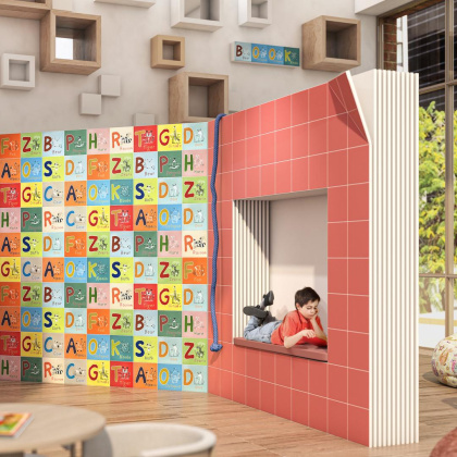 Декор OS\A229\5276 Зоопарк C серый (20см*20см*6,9мм) (10шт/0,4м2) , шт