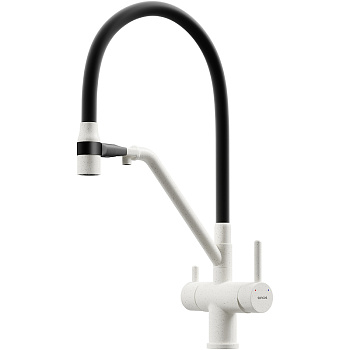 Смеситель для кухни SANCOS Dora с возможностью подключения фильтра для воды, цвет белый гранит, арт. SC4003GR