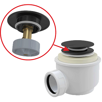 Сифон для душевого поддона CLICK/CLACK, черный матовый