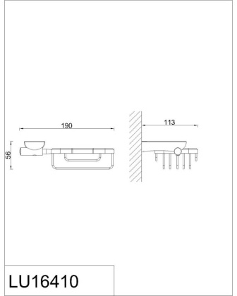 Мыльница решетка RUSH Luson, 5х19х11 см, хром, LU16410