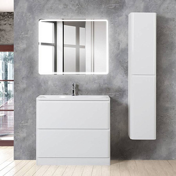 Тумба с раковиной напольная BelBagno ALBANO 90 Bianco Lucido, раковина белая