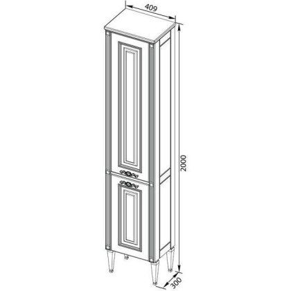 Шкаф-пенал для ванной Aquanet Паола 40 белый/серебро