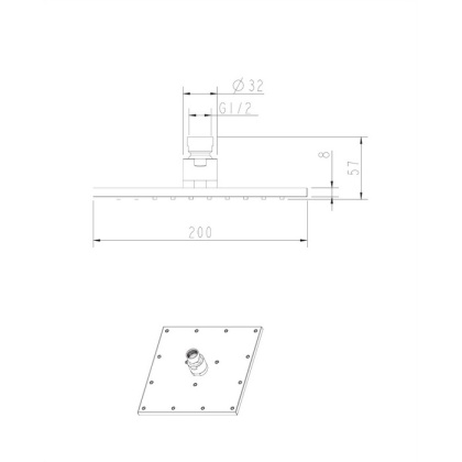 Верхний душ OMNIRES 20х20 см WG220CR (хром) Верхний душ OMNIRES 20х20 см WG220CR (хром)