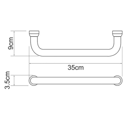 K-1066POLISHED BLACK Поручень для ванны