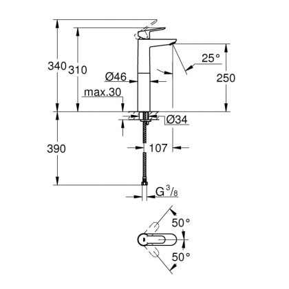Смеситель для свободностоящей раковины GROHE BauEdge, XL-Size, хром (23761000) Смеситель для свободностоящей раковины GROHE BauEdge, XL-Size, хром (23761000)