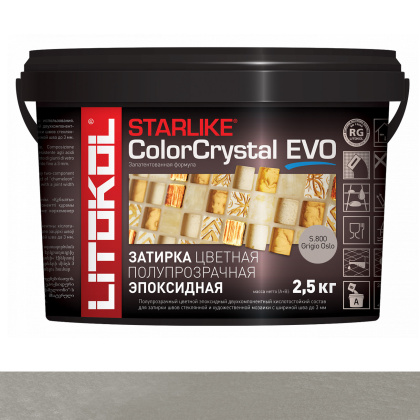 Затирка эпоксидная STARLIKE COLOR CRYSTAL EVO, S.800 Grigio Oslo 2,5кг