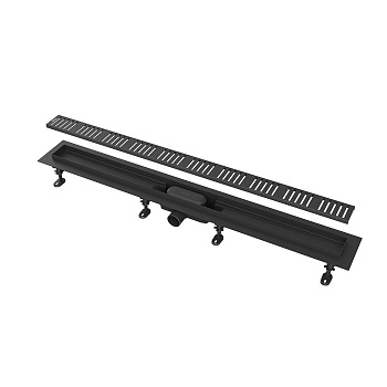 Душевой лоток smart из нержавеющей стали, черный, 85 см