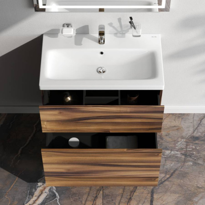 База под раковину, напольная, 75 см, 2 ящика, орех M90FSX0752HF