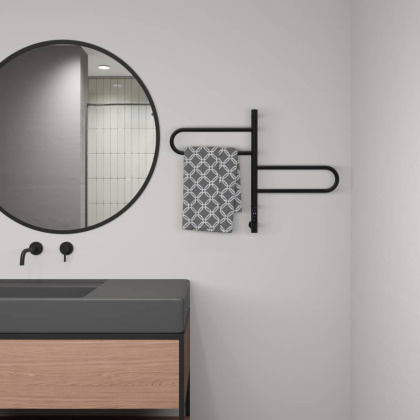 Полотенцесушитель электрический Vincea VTD-1R1CBE 44x60, черный, таймер