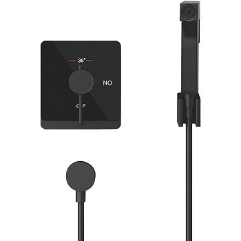 Гигиенический душ с термостатом Rose R105H, черный