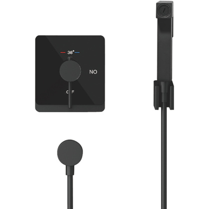 Гигиенический душ с термостатом Rose R105H, черный