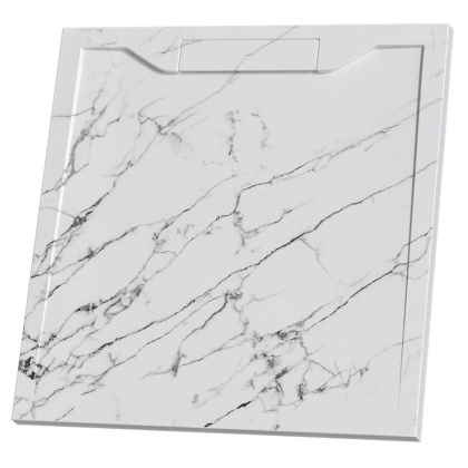 Душевой поддон квадратный RGW STE MW Белый мрамор 900x900