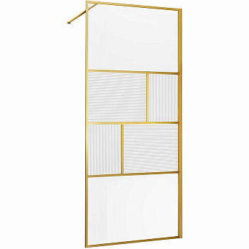 Душевая перегородка Walk-In VSW-1HC800CFBG, 800*2000, браш. золото, стекло прозрачное/рифленое