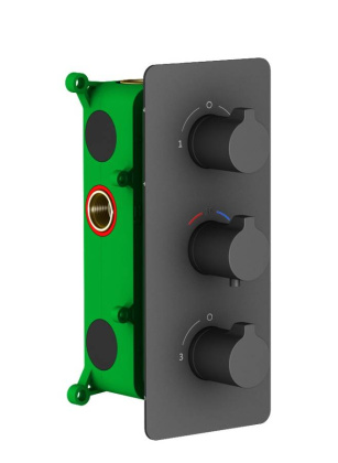 Душевая система Timo Petruma SX-5149/03SM скрытого монтажа с термостатом, черная матовая Душевая система Timo Petruma SX-5149/03SM скрытого монтажа с термостатом, черная матовая