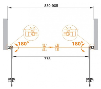 ECO-O-B-2-80-P-Cr Душевая дверь ECO-O-B-2-80-P-Cr Душевая дверь