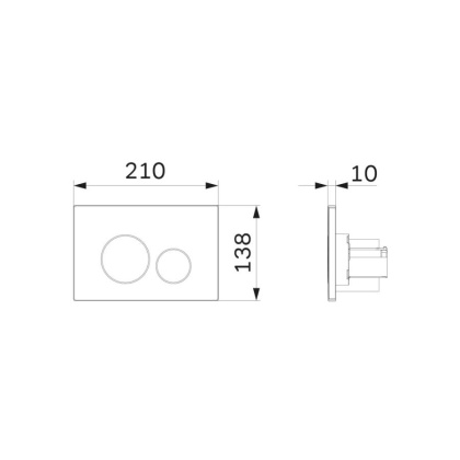 I049001 Pro L, клавиша для Инсталляции пневматическая, пластик, Белый I049001 Pro L, клавиша для Инсталляции пневматическая, пластик, Белый