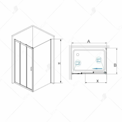 Душевой уголок RGW PA-73 P (PA-13 + 2Z-050-2) 060873189-011P 180x90x195