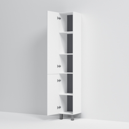 M90CSL0306WG GEM, шкаф-колонна, напольный, левый, 30 см, двери, push-to-open, цвет: Белый, глянец