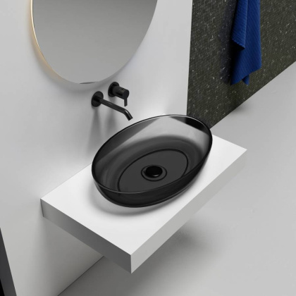 Раковина накладная прозрачная ABBER Kristall AT2801Onyx