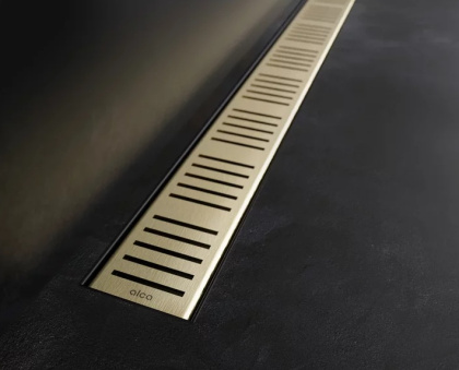 Водоотводящий желоб с порогами для перфорированной решетки, черный-брасс