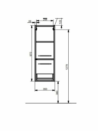 Пенал подвесной Elin левосторонний (ШхГхВ) 350х366х960