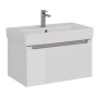 Тумба Lemark BUNO MINI 80см под 1 раковину, подвесная,1 ящик, цвет корпуса, фасада: Белый глянец
