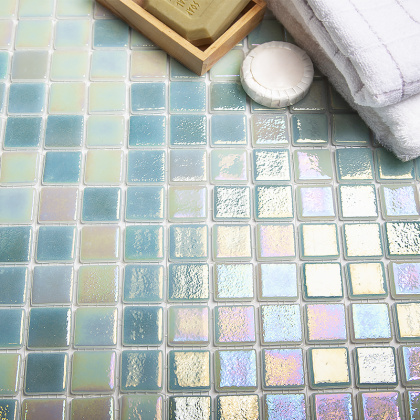 Стеклянная мозаика MIX GREEN 553/554, Shell