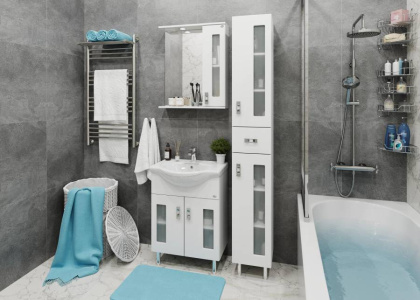 Тумба Onika Кристалл 65 напольная, белая (ум. Байкал 65)