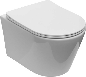 Унитаз подвесной безободковый Creto Logan L5 1005-001-L6W с крышкой-сиденьем микролифт, белый