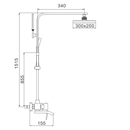 Душевая система латунь белый/хром R1556F