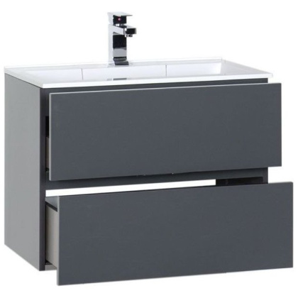 Тумба с раковиной Aquanet Алвита 70 серый антрацит