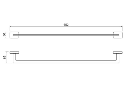 Полотенцедержатель 600 мм AQUATEK, матовый черный AQ4314MB ЛИБРА