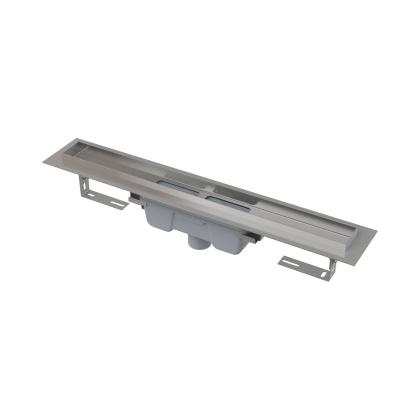 Водоотводящий желоб с порогами для цельной решетки, вертикальный сток