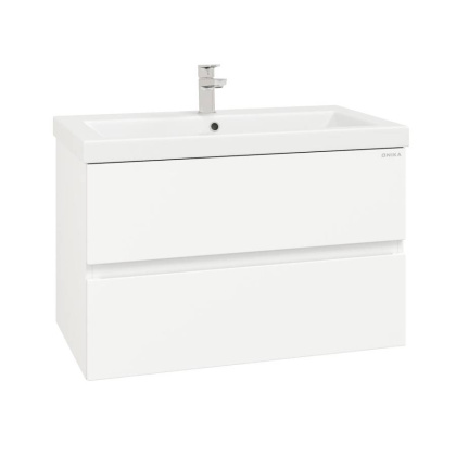 Тумба Onika Эвада 80 подвесная, белая (ум. Миранда 80/ Como-80)