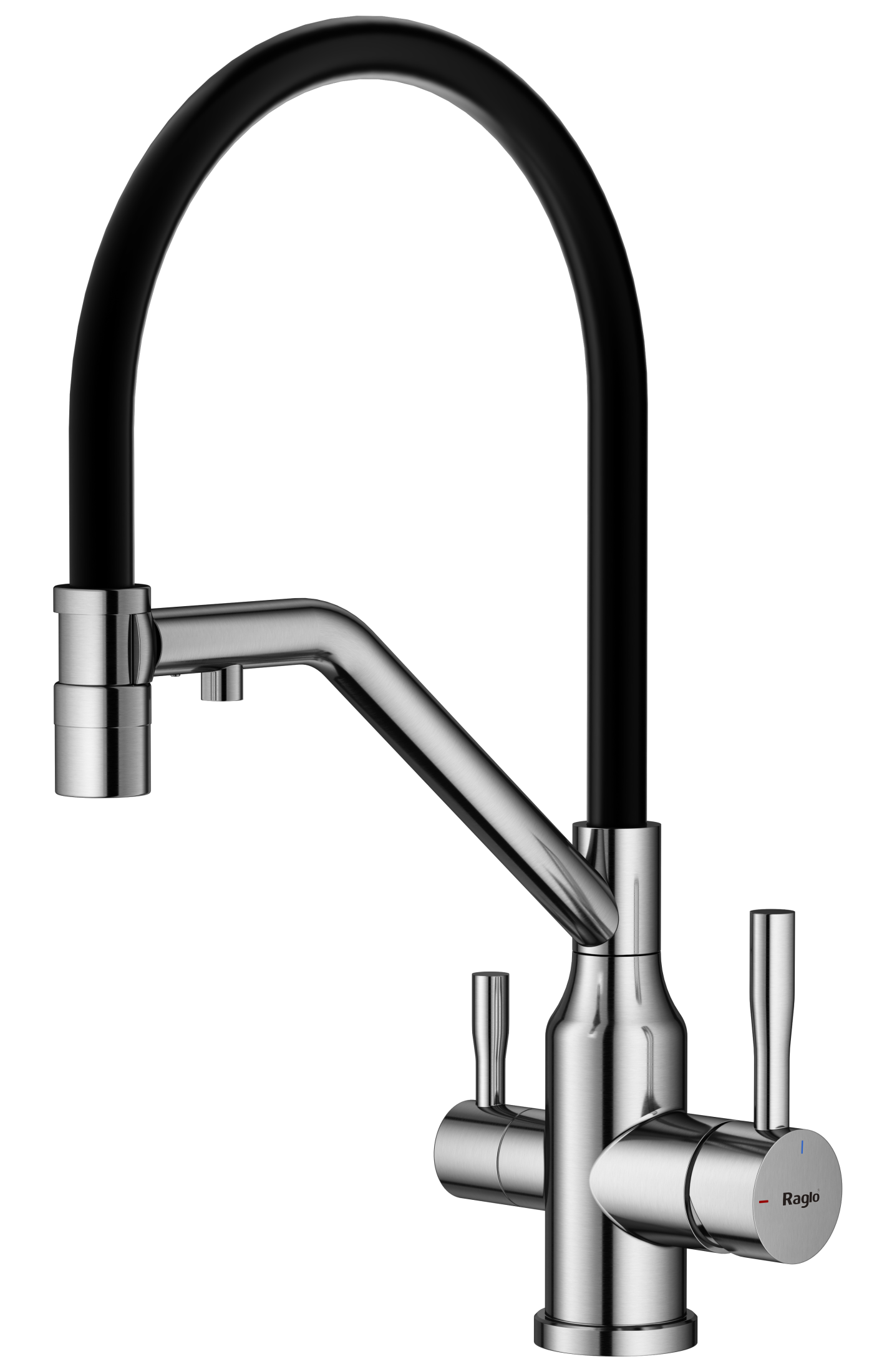 Смеситель Raglo для кухни со съемным гибким изливом, с магнитным фиксатором излива, с подключением фильтра питьевой воды R81.62.05
