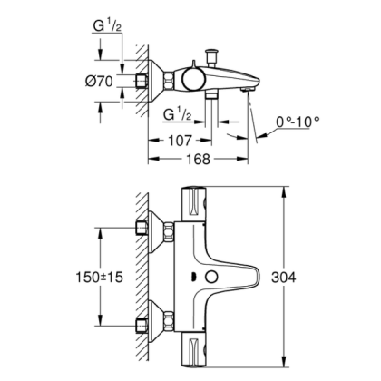 Термостат для ванны Grohe Grohtherm 800 34576000 хром
 Термостат для ванны Grohe Grohtherm 800 34576000 хром