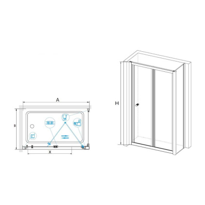 Душевой уголок RGW CL-41 (CL-21 + Z-050-1), RGW 04094198-011