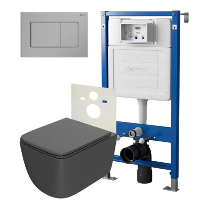 Сет: Система инсталляции Point Элемент для подвесного унитаза PN45120 + Клавиша смыва для инсталляции Point Ника, нержавеющая сталь, сталь брашированная, PN44081SB + Унитаз подвесной Point Меркурий безободковый, сид.дюропласт микролифт быстросъем, графит, Сет: Система инсталляции Point Элемент для подвесного унитаза PN45120 + Клавиша смыва для инсталляции Point Ника, нержавеющая сталь, сталь брашированная, PN44081SB + Унитаз подвесной Point Меркурий безободковый, сид.дюропласт микролифт быстросъем, графит,