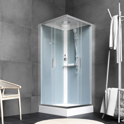 W90C-403-090MT Gem Square кабина душевая 90x90, профиль матовый Хром, стекло прозрачное