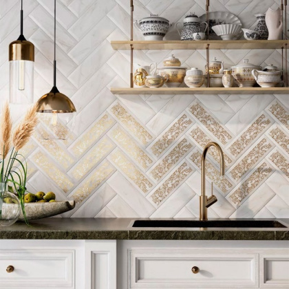 Плитка настенная 9034 Дорато белый грань 8.5*28.5*9.2 (40шт\0,97м2), м2 Плитка настенная 9034 Дорато белый грань 8.5*28.5*9.2 (40шт\0,97м2), м2