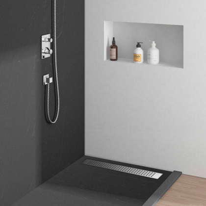 Душевой лоток SAY OPTIMA 601.80.P.PITI, 80 см, хром