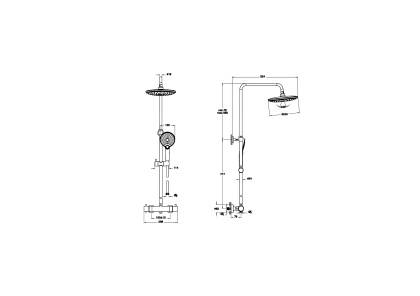 Душевая колонна Aquaheat Bliss 240 2F, матовый черный Душевая колонна Aquaheat Bliss 240 2F, матовый черный