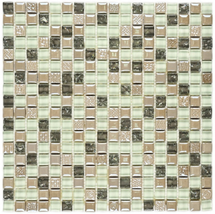 Мозаика стеклянная с камнем Plaza 1.5х1.5 30х30 , м2 Мозаика стеклянная с камнем Plaza 1.5х1.5 30х30 , м2
