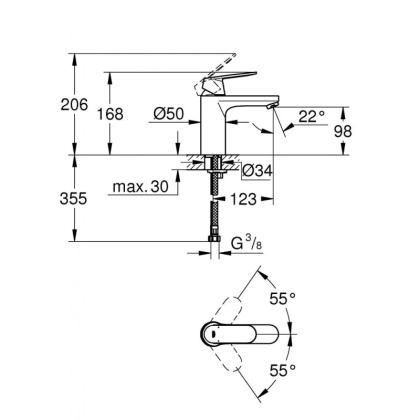 Смеситель для раковины Grohe Eurosmart Cosmopolitan 23327000 хром Смеситель для раковины Grohe Eurosmart Cosmopolitan 23327000 хром